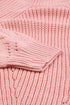 Hollow-Out Puffy Sleeve Drop Shoulder Round Neck Knit Pullover Sweater